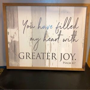 You have filled my heart with GREATER JOY.             PSALM 4:7
